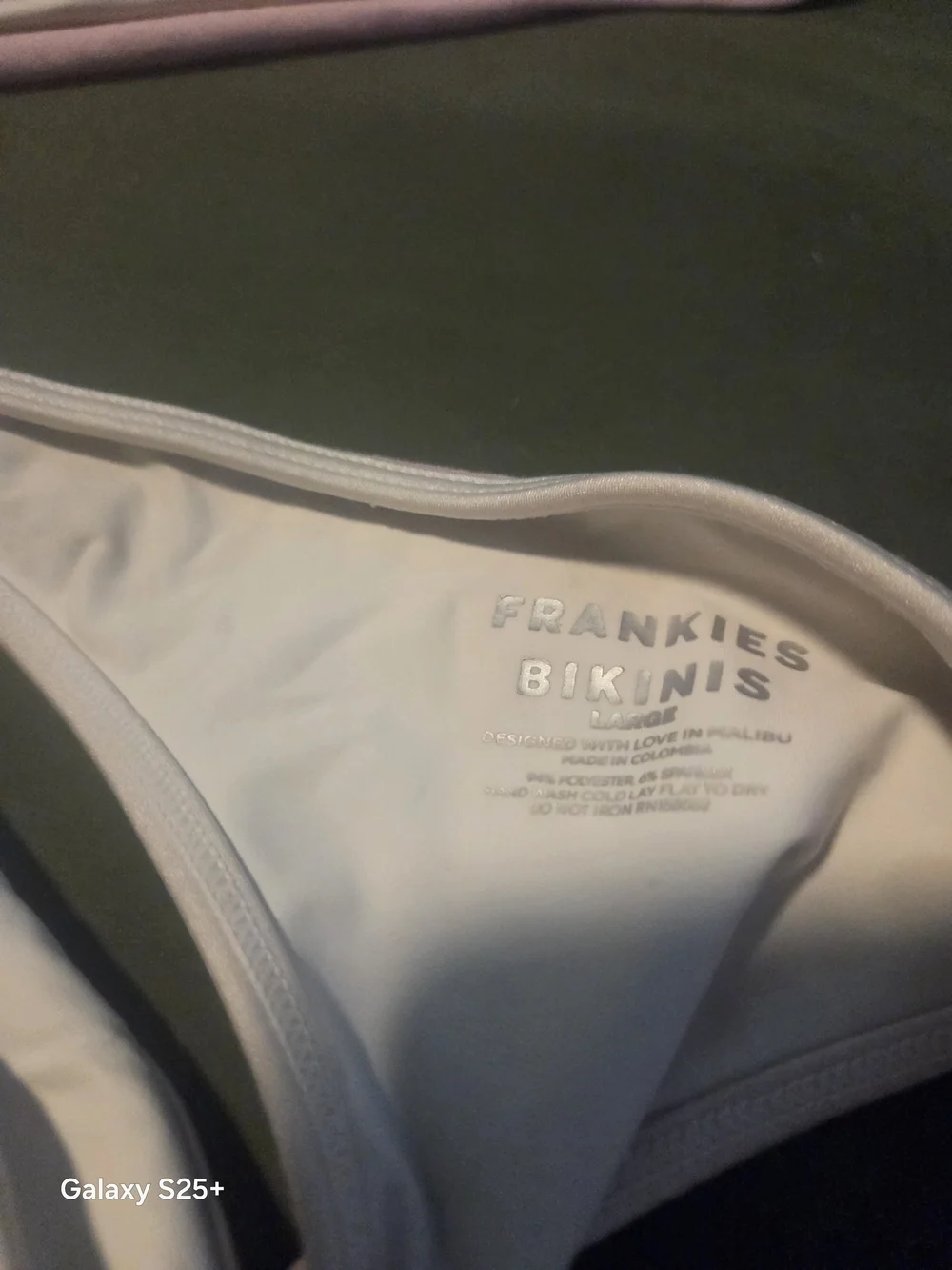 Frankie's Bikinis Malibu Pink & Cream Bandeau Bikini Set